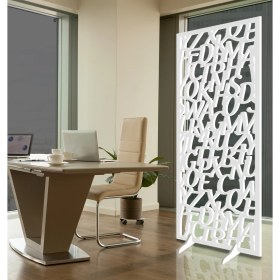 Resim Liar Ahşap Seperatör (Paravan) - KSP-01 - (10 mm) - (69 cm x 139 cm) - (Beyaz) 