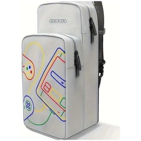 Resim Sunshine022 Nintendo Switch Organizer Çanta Ayarlanabilir Askılı Dayanıklı Seyahat Kılıfı Light Grey 