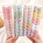 Resim 10 Parça Renkli Desenli Kare Fiyonk Saç Tokası Seti, Şık Kız Aksesuarları 