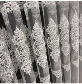 Resim Tül Perde Brillant Gülşah Desen Yeni Sezon Tül Perde Ekru 