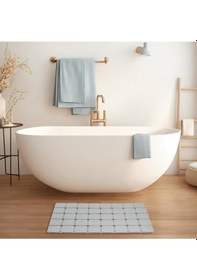 Resim Mainshop 2 Adet Küvet Ve Duş Paspası Vantuzlu Kaymaz Yumuşak Silikon Banyo Paspası 45 X 70 Cm M-161 Gri 