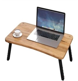 Resim Laptop Masası Seyyar Kahvaltı Masası Katlanır Çalışma Sehpası Ahşap 