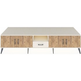 Resim Kronos Tv Ünitesi 3 Raflı Tek Çekmeceli 4 Kapaklı 220x59x51 Aytaşı-çam/aytaşı Atlas Çam/aytası - Aytası 