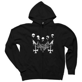 Resim Mayhem Grup Face Siyah Fermuarlı Kapşonlu Sweatshirt Siyah 