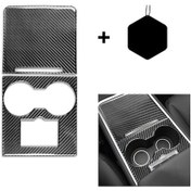 Resim Tesla Model 3 2017-2022 / Model Y 2000 İçin- Araba Karbon Fiber Merkezi Kontrol Dekoratif Etiket Siyah 1 Adet 