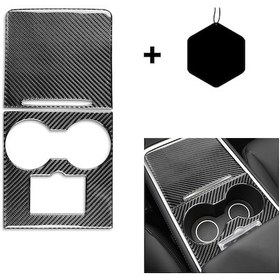 Resim Tesla Model 3 2017-2022 / Model Y 2000 İçin- Araba Karbon Fiber Merkezi Kontrol Dekoratif Etiket Siyah 1 Adet 