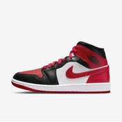 Resim Nike Air Jordan 1 Mid Bred Toe (w) Kadın Spor Ayakkabı 