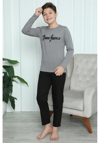 Resim Akbeniz Erkek Çocuk Penye Pijama Takım 20416 Füme 