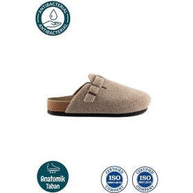 Resim Roy Jones 7004 Unisex Bej Yün Keçe Günlük Ev Terlik Bej 