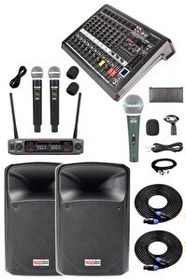 Resim Midex Extreme Paket-1 Mixer Hoparlör Mikrofon Full Ses Sistemi Seti 
