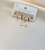 Resim Lekka Design Altılı Kuğu ve Yonca Kadın Kararmaz Çelik Küpe Çelik 
