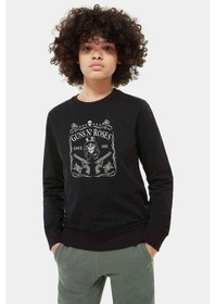 Resim Guns N' Roses Old Time Metal Baskılı Unisex Çocuk Siyah Sweat Siyah 