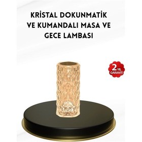 Resim Bfs Kristal Tasarımlı Rgb Led Gece Lambası Kumandalı, Renk Değiştiren Dekoratif Işık Çok Renkli 