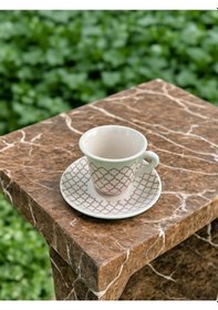 Resim Şık Ve Modern 3lü Fincan Takımı Ahşap 