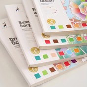 Resim 22 ADET (20 sayfa +1 palet +1 kalem) yaratıcı suluboya boyama kitapları, 15.01 cm*13.0 cm çizgi film not defteri, her kağıtta benzersiz desenler ile kolay boyama için, fırça ve renk paleti dahil 