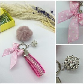 Resim GARDENAUTO Taşlı Anahtarlık Puantiye Fiyonk, Tüy Pırlanta Top Seti 