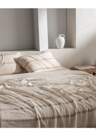 Resim Madame Coco Breville Tek Kişilik Müslin İpliği Boyalı Lastikli Nevresim Takımı - Ekru/lacivert 8684427207475 Çok Renkli 