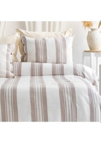 Resim Schafer Home Costa İpliği Boyalı Tek Kişilik Nevresim Takımı 3 Parça-bej 