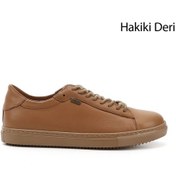 Resim Gönderi R Açık Taba Bağcıklı Termo Taban Hakiki Deri Sneaker Taba 