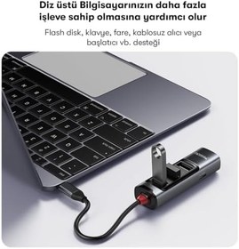 Resim YESIDO 5in1 3 Adet Usb 3.0/1 Adet 100W Type-C ve 1 Adet 4K 30Hz HDMI Çıkışlı Hub Dönüştürücü 