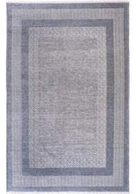 Resim Moretti Nordi Çerçeve Desenli Yıkanabilir Salon Mutfak Yolluk Mavi Dokuma Modern Halı 