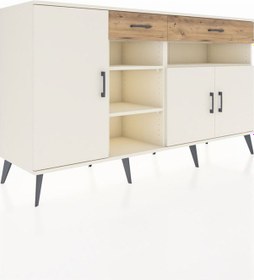 Resim Kronos Konsol 5 Raflı 2 Çekmeceli 3 Kapaklı 176x59x99 Aytaşı-ayta Aytaşı-aytaşı/çam 