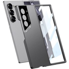 Resim Galaxy Z Fold 6 Uyumlu Kılıf Ultra İnce Kamera Korumalı Sert Rubber Zore 3. Seri Procase Kapak-titan Titanyum-gri 
