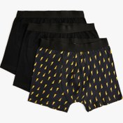 Resim 3'lü Boxer Seti Basic ve Baskılı Pamuklu 