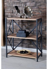 Resim Mobigoom 3 Katlı Dekoratif Raf Ceviz 