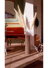 Resim Egindra Egindra Metal Tel Hasır Örgülü Özel Tasarım Pampas Vazosu 60 cm 