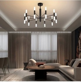 Resim Ledli Plafonyer Modern Aydınlatma Siyah Sarkıt Ledli Salon Avize Çok Renkli 