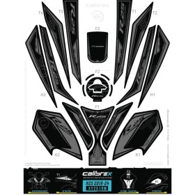 Resim Yamaha Yzf R25 Tank Pad Full Set 13 Parça Siyah-gri 2019-2024 