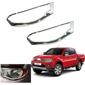 Resim Mitsubishi L200 Uyumlu 2006 2014 Ön Far Kaplama Abs Plastik Krom 