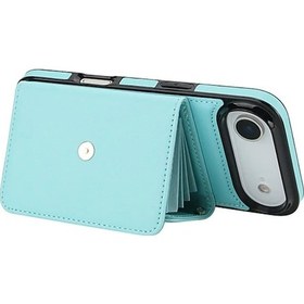 Resim Meridiangoods Klt Çapraz Askılı Akordeon Kartlık Uzun Kısa Kayışlar iPhone Uyumlu 14 Plus Light Blue Kılıf 
