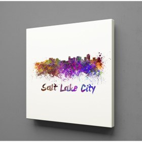 Resim Salt Lake Ci?ty Temali Kanvas Tablo 150x150cm 