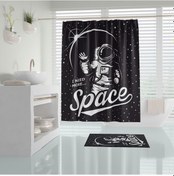 Resim Zethome Tropik Space Banyo Duş Perdesi Tek Kanat 1X180X200 