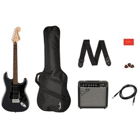 Resim Squier Affinity Strat Hss Frontman 15g Amp Charcoal Frost Metallic Elektro Gitar Seti 