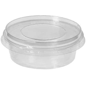 Resim Genel Markalar ROOTS 200 Cc Derin Plastik Şeffaf Sup Kase Kapaklı 100 Adet Puding Sütlaç Lokum Kasesi 