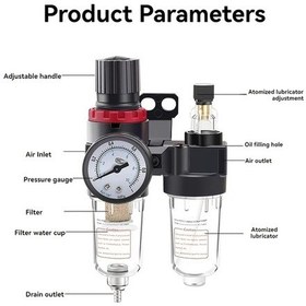 Resim Dashanshop Afc2000 Pnömatik Hava Filtre Elemanı Bağlantılı Basınç Regülatörü Yağ Su Ayırıcı 