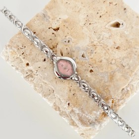 Resim Tuva Gümüş Pembe Saat 