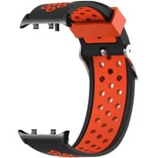 Resim Huawei Watch D2 İçin Silikon Saat Bandı, Ayarlanabilir Nefes Alabilen Yedek Kayış - Siyah / Kırmızı 