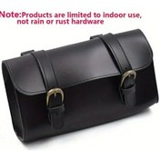 Resim Chuangyinshop Vintage Style Pu Deri Su Geçirmez Motorcycle Bisiklet Asma Çantası Siyah 1pc Siyah 