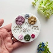 Resim DIY Polimer Kil El Sanatları için 1 Adet Silikon Çiçek Kalıbı - Mor, Altın, Pembe, Yeşil ve Beyaz Renklerde Çoklu Çiçek Boşluklarına Sahip Kolay Kullanımlı Buket Döküm Aracı - El Yapımı Dekoratif Parçalar, El Yapımı Süslemeler İçin Mükemmel | Çiçekli Tasarım Kalıbı | Dayanıklı El Sanatları Kalıbı, El Sanatları İçin Kalıp Silikon 