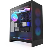Resim Nzxt H Series H7 Flow (2024) RGB CM-H72FB-R1 ATX Siyah Mid Tower Gaming (Oyuncu) Kasa 