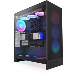 Resim Nzxt H Series H7 Flow (2024) RGB CM-H72FB-R1 ATX Siyah Mid Tower Gaming (Oyuncu) Kasa 
