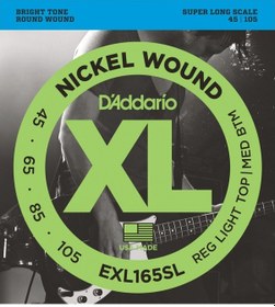 Resim D'addario Exl165Sl Bas Gitar Tel Seti. Xl Serisi. Nıckel Wound. R 