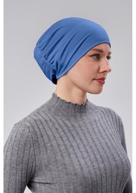 Resim Sonbaharmoda Kadın Tesettür Hazır Pratik Geçmeli Bone Lastikli Kaymaz Kot Rengi Açık Kot 