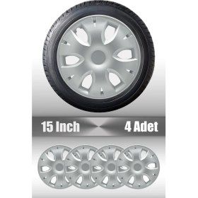 Resim Hyundai I20 I30 15" Inç Uyumlu 4 Adet 1 Takım Gri Kırılmaz Esnek Jant Kapağı 021 