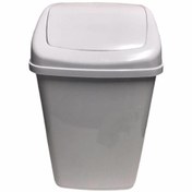Resim Polytime Sallanır Kapak Ofis Banyo Mutfak Bahçe Çöp Kutusu Kovası - 10 Litre / Beyaz - 37x24x19 Cm. 