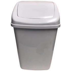 Resim Polytime Sallanır Kapak Ofis Banyo Mutfak Bahçe Çöp Kutusu Kovası - 10 Litre / Beyaz - 37x24x19 Cm. 